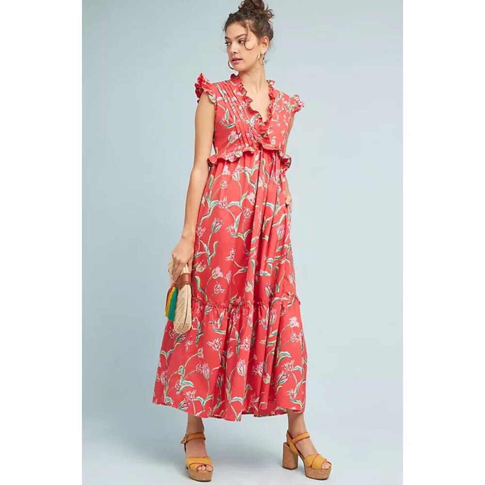 Floral Red Maxi Dress